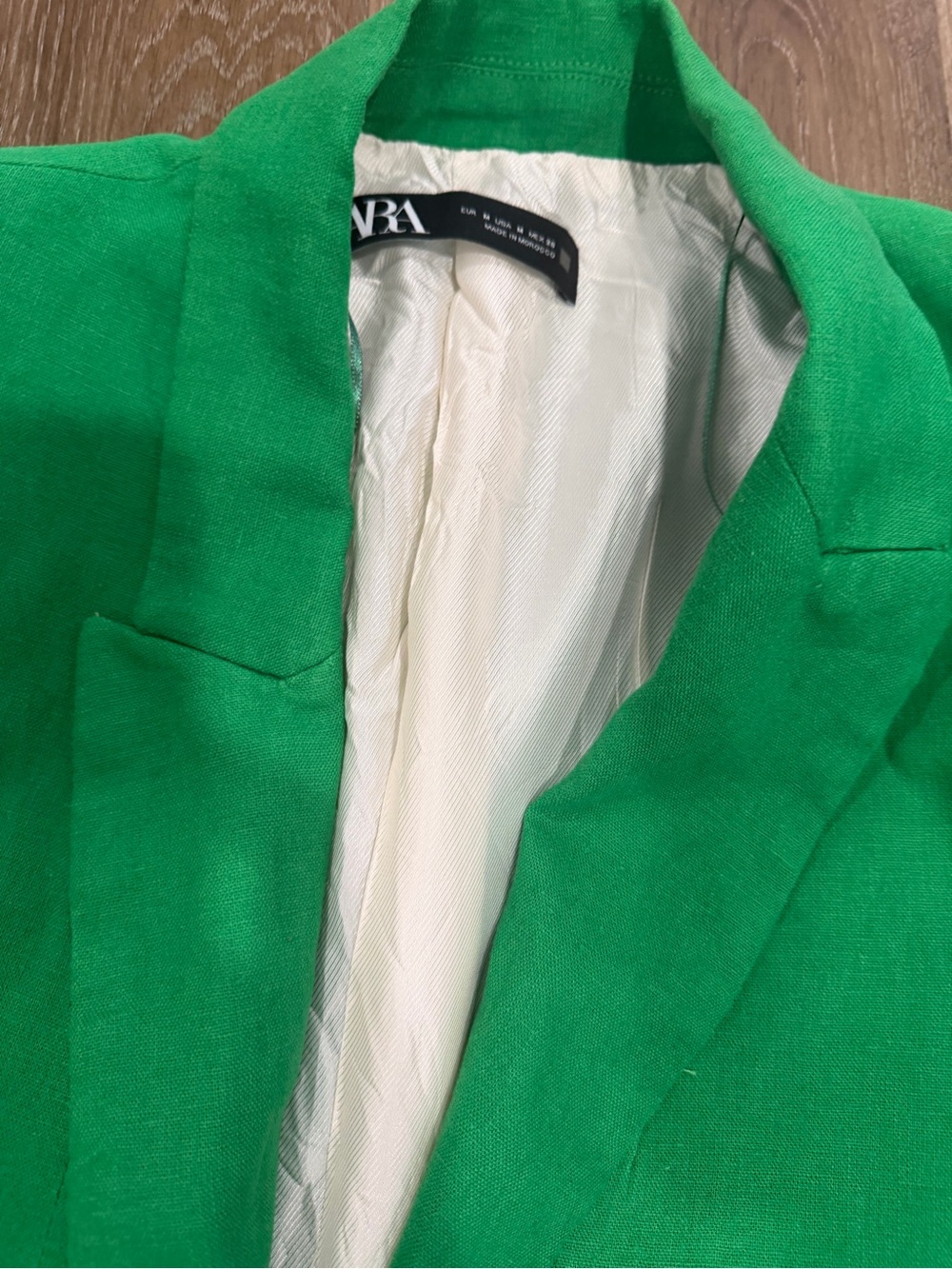 Zara Vibrant Green Open-Front Blazer Jacket - Picture 6 of 9